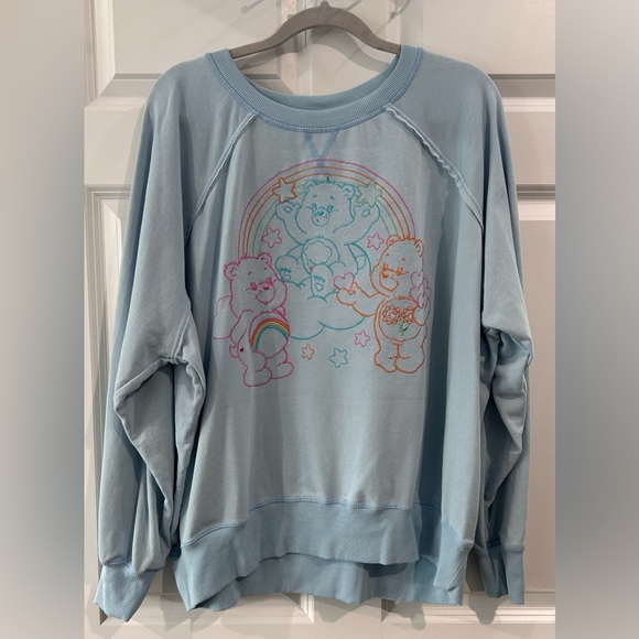 Colorful Care Bear Sweatshirt Women Sz XXXL Childhood Cartoon Y2K 80's Rainbow - Picture 1 of 9